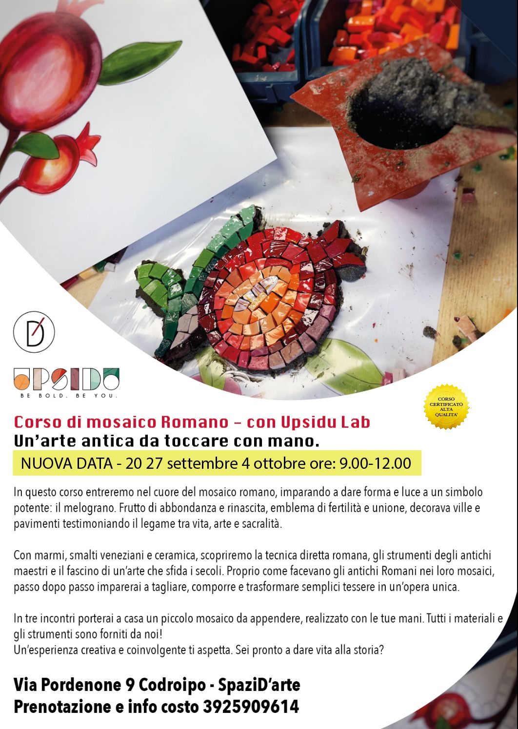 mosaico romano corso in presenza